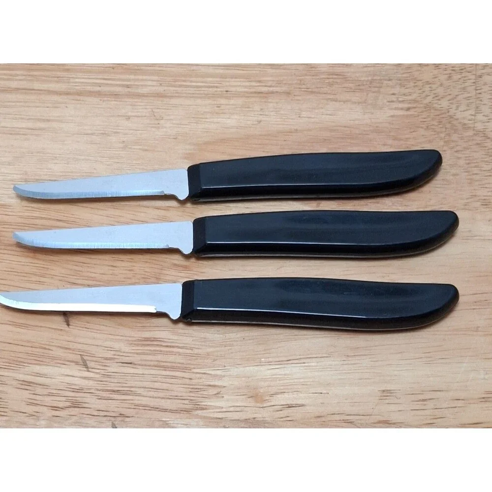 3 Vintage Quikut Paring Knife Stainless 6.25